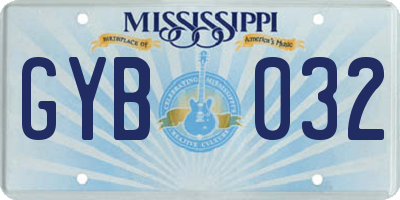 MS license plate GYB032
