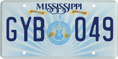 MS license plate GYB049