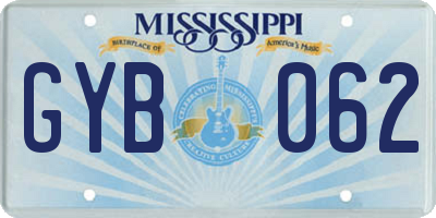 MS license plate GYB062