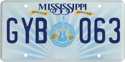 MS license plate GYB063