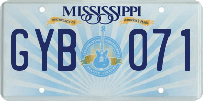 MS license plate GYB071
