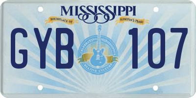 MS license plate GYB107