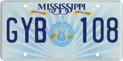 MS license plate GYB108