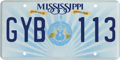 MS license plate GYB113