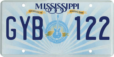 MS license plate GYB122