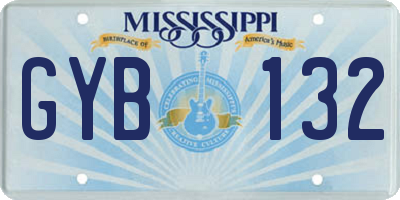 MS license plate GYB132