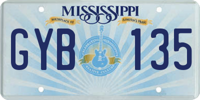 MS license plate GYB135
