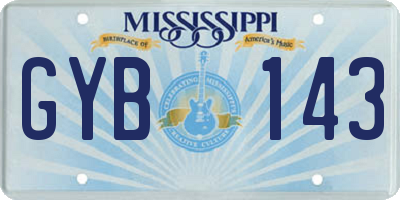 MS license plate GYB143