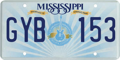 MS license plate GYB153