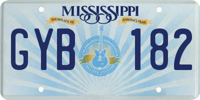 MS license plate GYB182