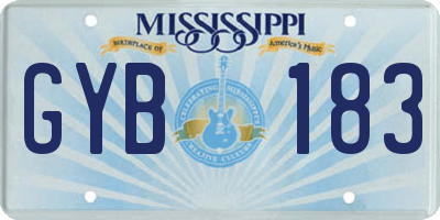 MS license plate GYB183