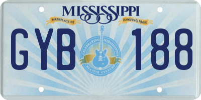 MS license plate GYB188