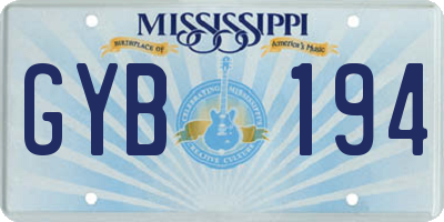MS license plate GYB194