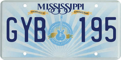 MS license plate GYB195