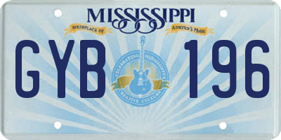 MS license plate GYB196