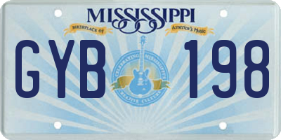 MS license plate GYB198