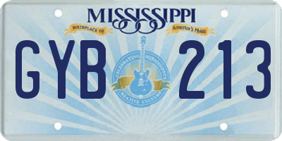 MS license plate GYB213