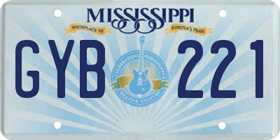 MS license plate GYB221