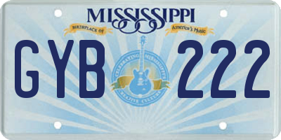 MS license plate GYB222