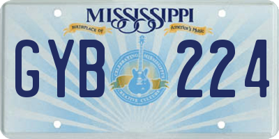 MS license plate GYB224