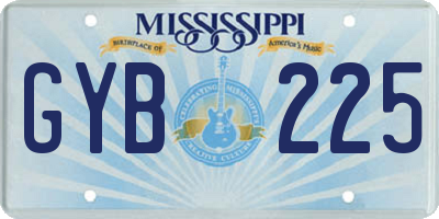 MS license plate GYB225