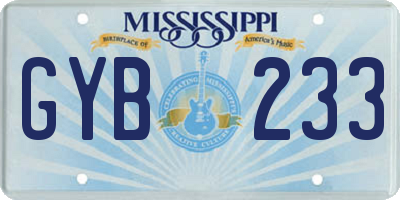 MS license plate GYB233
