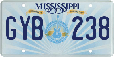 MS license plate GYB238