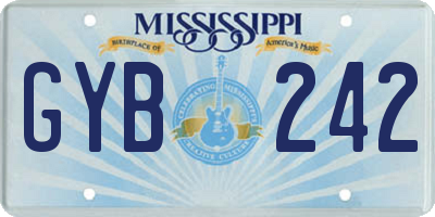 MS license plate GYB242