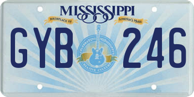MS license plate GYB246