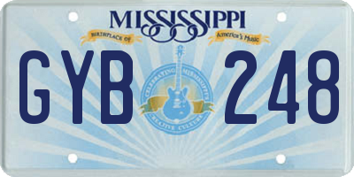 MS license plate GYB248