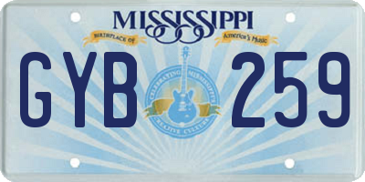 MS license plate GYB259
