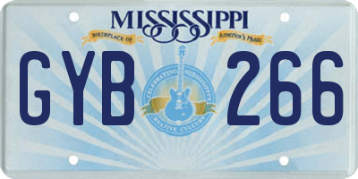 MS license plate GYB266