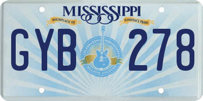 MS license plate GYB278