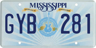 MS license plate GYB281