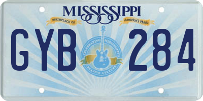 MS license plate GYB284