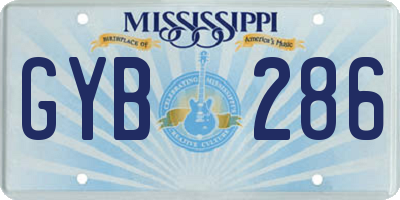MS license plate GYB286