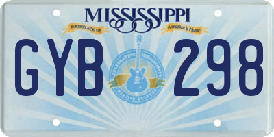MS license plate GYB298