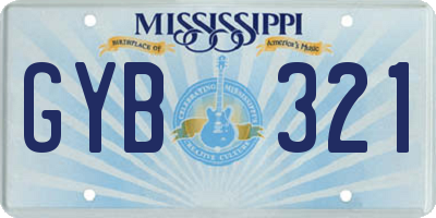 MS license plate GYB321