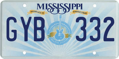 MS license plate GYB332