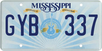 MS license plate GYB337
