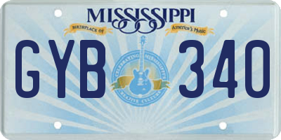 MS license plate GYB340