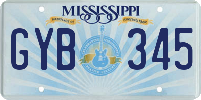 MS license plate GYB345