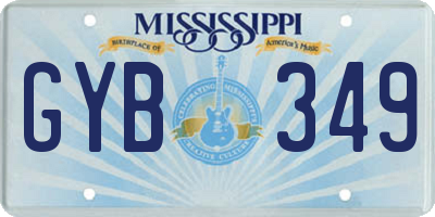 MS license plate GYB349