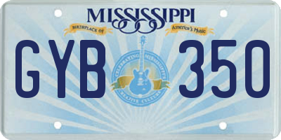 MS license plate GYB350
