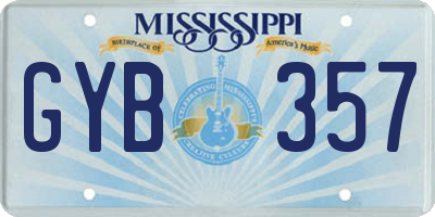 MS license plate GYB357