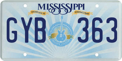 MS license plate GYB363