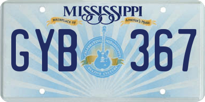 MS license plate GYB367