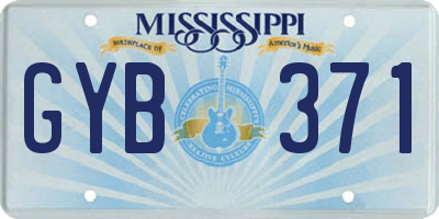 MS license plate GYB371