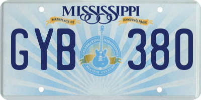 MS license plate GYB380