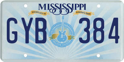 MS license plate GYB384